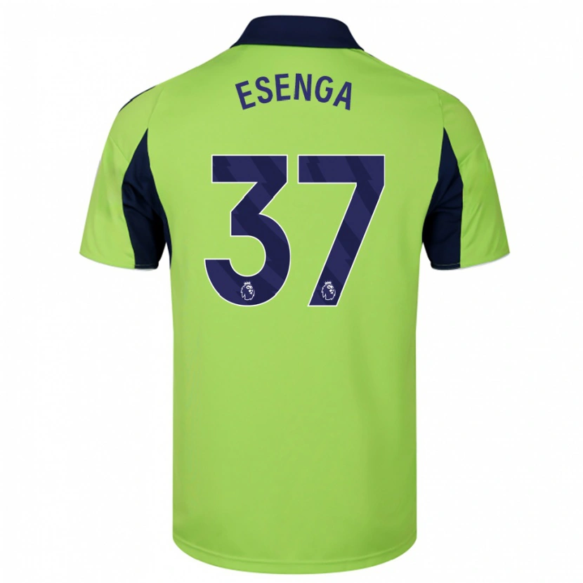 Danxen Uomo Maglia Jonathan Esenga #37 Verde Navy Bianco Kit Gara Away 2025/26 Maglietta