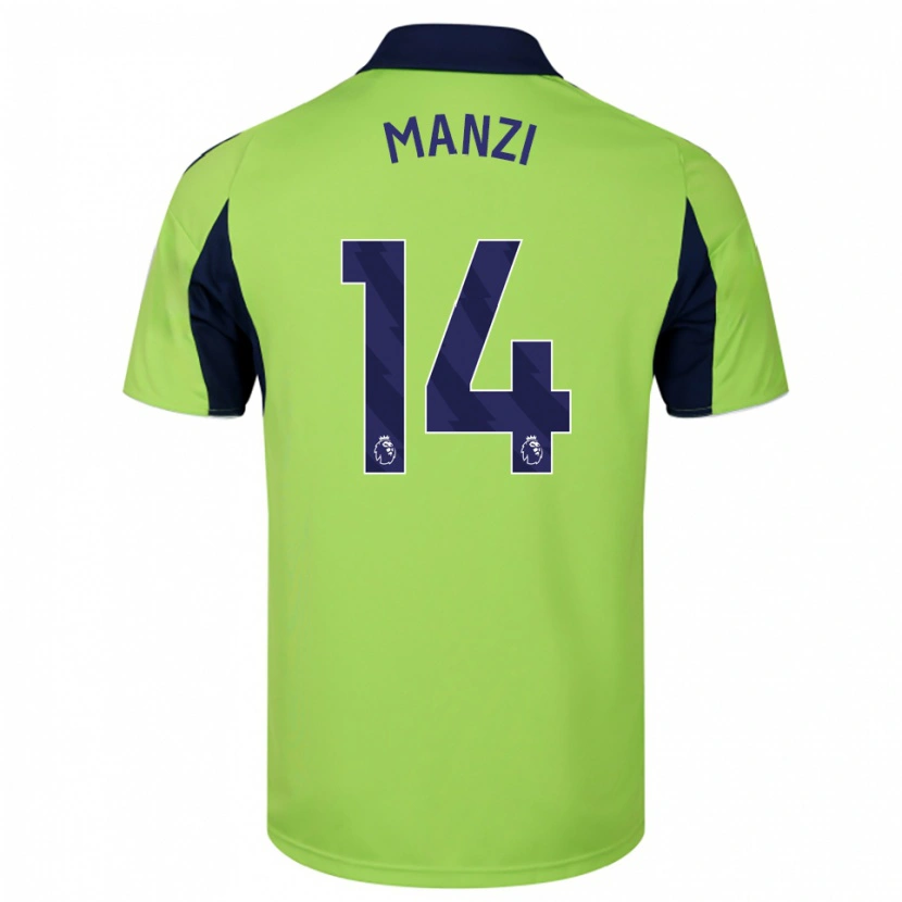 Danxen Uomo Maglia Sophie Manzi #14 Verde Navy Bianco Kit Gara Away 2025/26 Maglietta