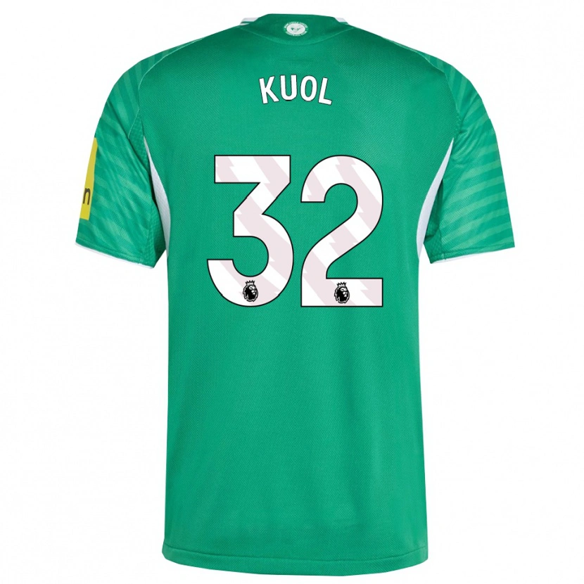 Danxen Uomo Maglia Garang Kuol #32 Verde Bianco Kit Gara Away 2025/26 Maglietta