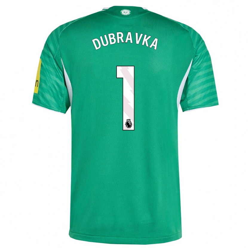 Danxen Uomo Maglia Martin Dúbravka #1 Verde Bianco Kit Gara Away 2025/26 Maglietta