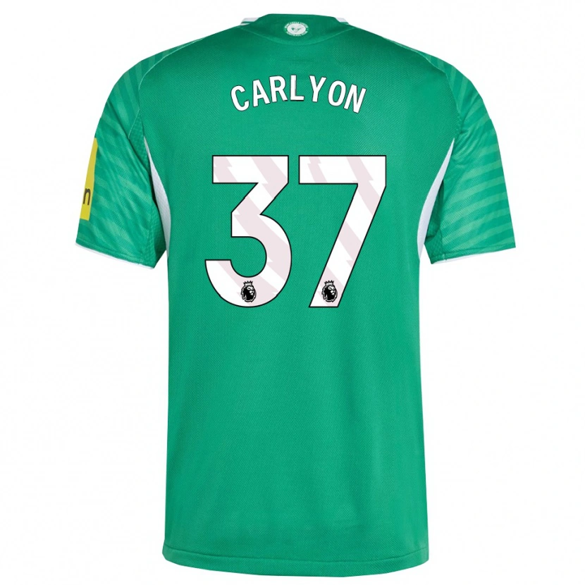 Danxen Uomo Maglia Nathan Carlyon #37 Verde Bianco Kit Gara Away 2025/26 Maglietta