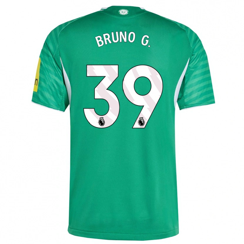 Danxen Uomo Maglia Bruno Guimarães #39 Verde Bianco Kit Gara Away 2025/26 Maglietta