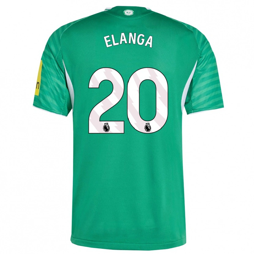 Danxen Uomo Maglia Anthony Elanga #20 Verde Bianco Kit Gara Away 2025/26 Maglietta