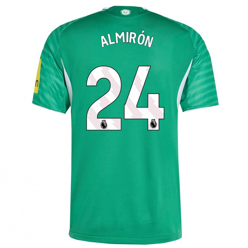 Danxen Uomo Maglia Miguel Almiron #24 Verde Bianco Kit Gara Away 2025/26 Maglietta