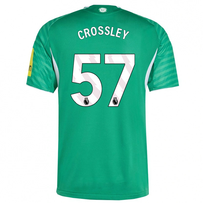 Danxen Uomo Maglia Kyle Crossley #57 Verde Bianco Kit Gara Away 2025/26 Maglietta