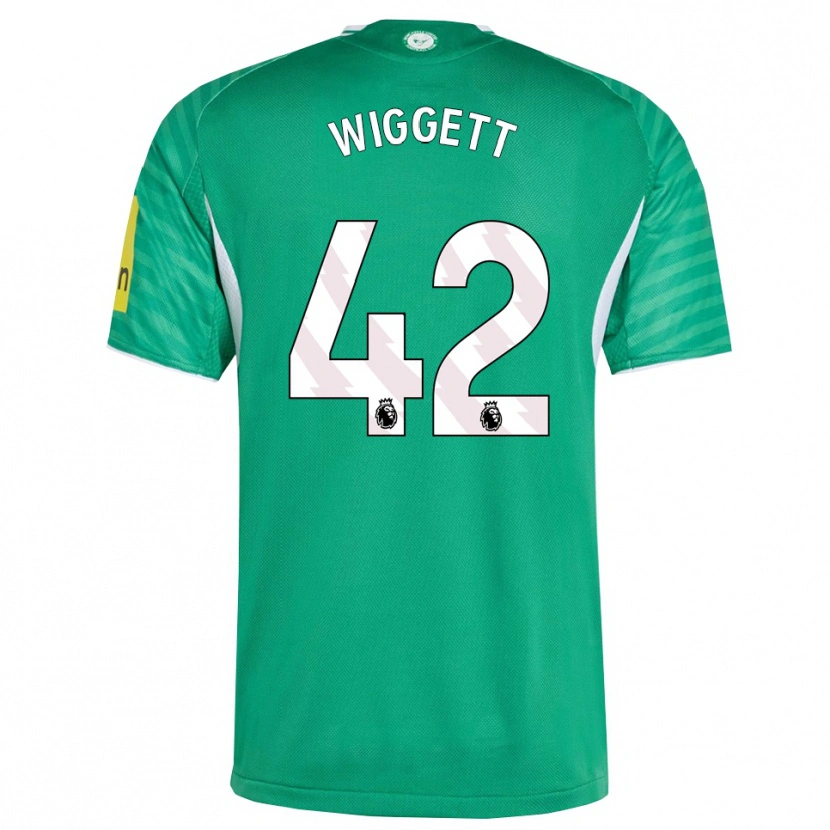 Danxen Uomo Maglia Charlie Wiggett #42 Verde Bianco Kit Gara Away 2025/26 Maglietta