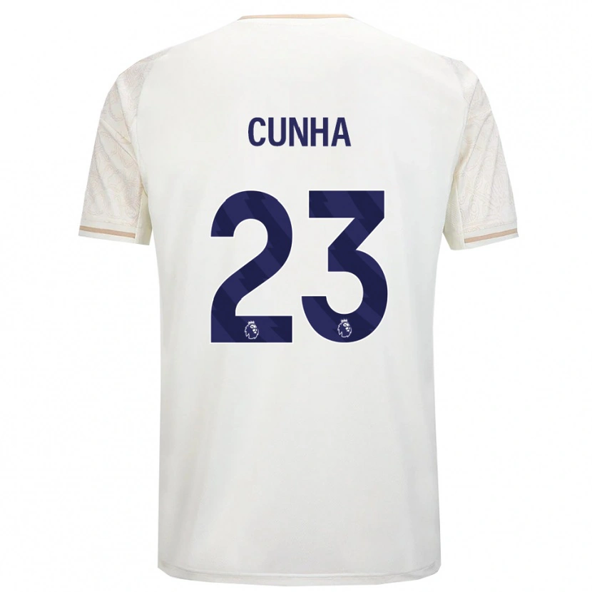 Danxen Uomo Maglia Jair Cunha #23 Bianco Sporco Nero Kit Gara Away 2025/26 Maglietta
