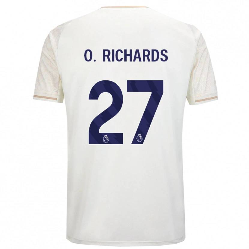 Danxen Uomo Maglia Omar Richards #27 Bianco Sporco Nero Kit Gara Away 2025/26 Maglietta