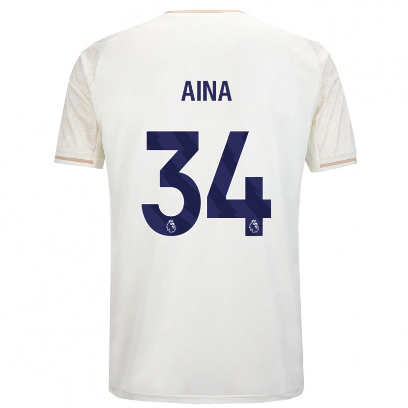 Danxen Uomo Maglia Ola Aina #34 Bianco Sporco Nero Kit Gara Away 2025/26 Maglietta
