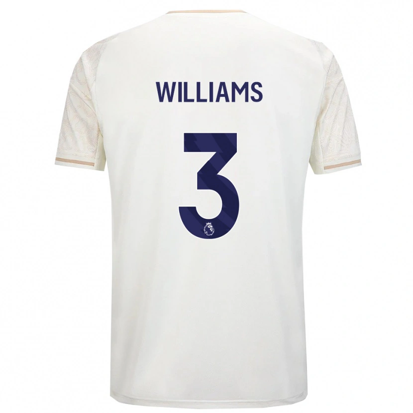 Danxen Uomo Maglia Neco Williams #3 Bianco Sporco Nero Kit Gara Away 2025/26 Maglietta