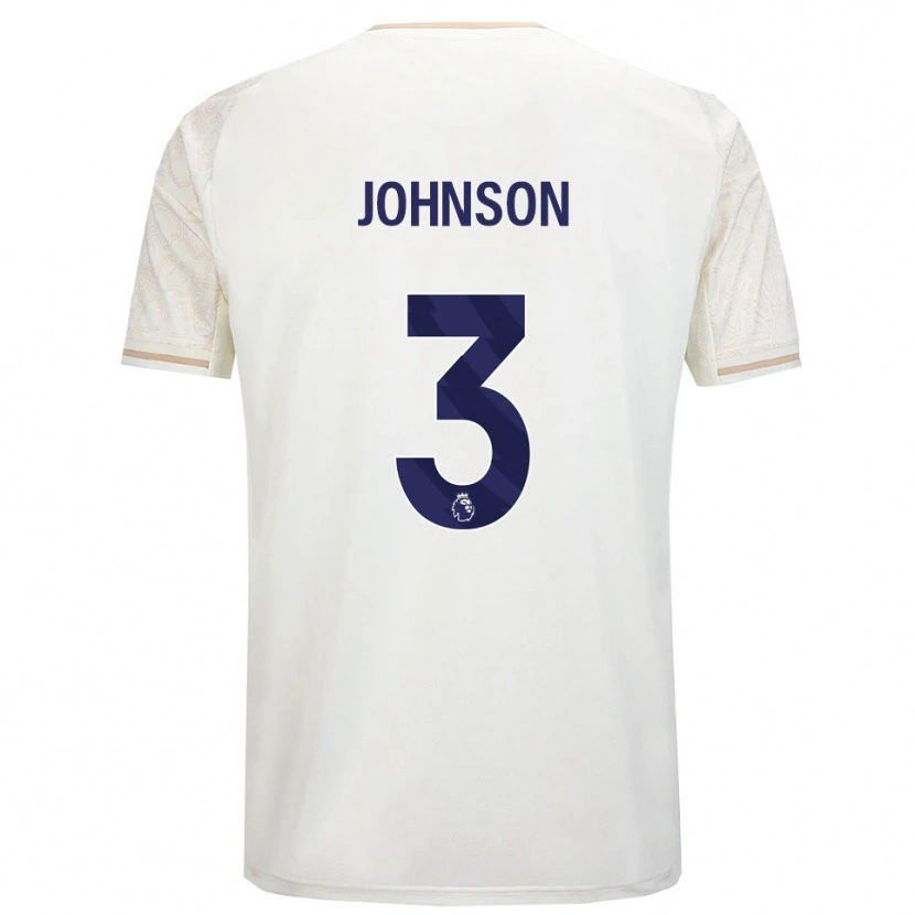 Danxen Uomo Maglia Nat Johnson #3 Bianco Sporco Nero Kit Gara Away 2025/26 Maglietta
