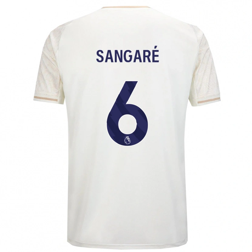 Danxen Uomo Maglia Ibrahim Sangaré #6 Bianco Sporco Nero Kit Gara Away 2025/26 Maglietta