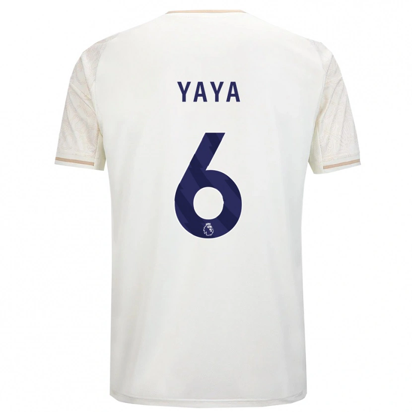 Danxen Uomo Maglia Cherif Yaya #6 Bianco Sporco Nero Kit Gara Away 2025/26 Maglietta