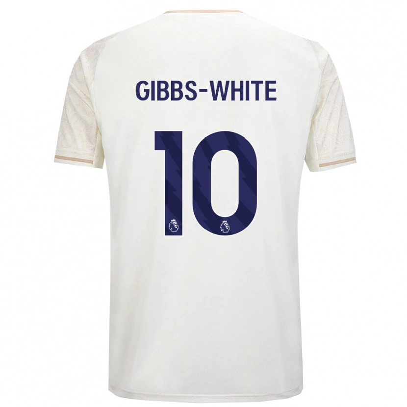 Danxen Uomo Maglia Morgan Gibbs-White #10 Bianco Sporco Nero Kit Gara Away 2025/26 Maglietta