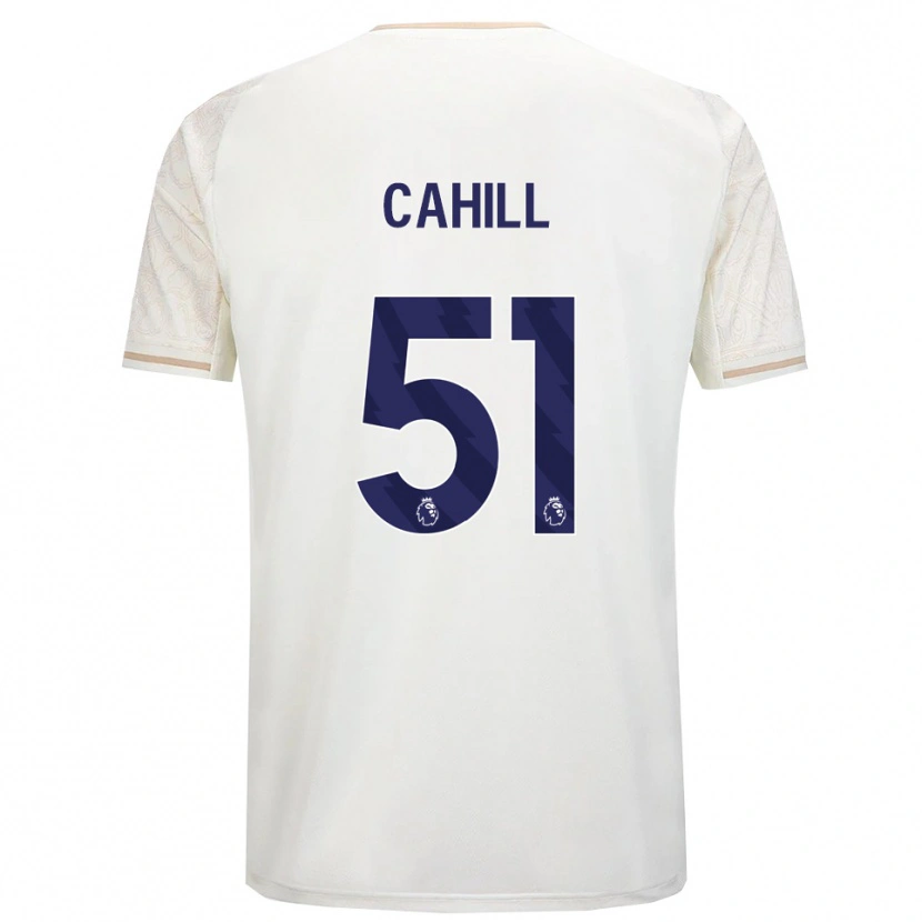Danxen Uomo Maglia Shae Cahill #51 Bianco Sporco Nero Kit Gara Away 2025/26 Maglietta