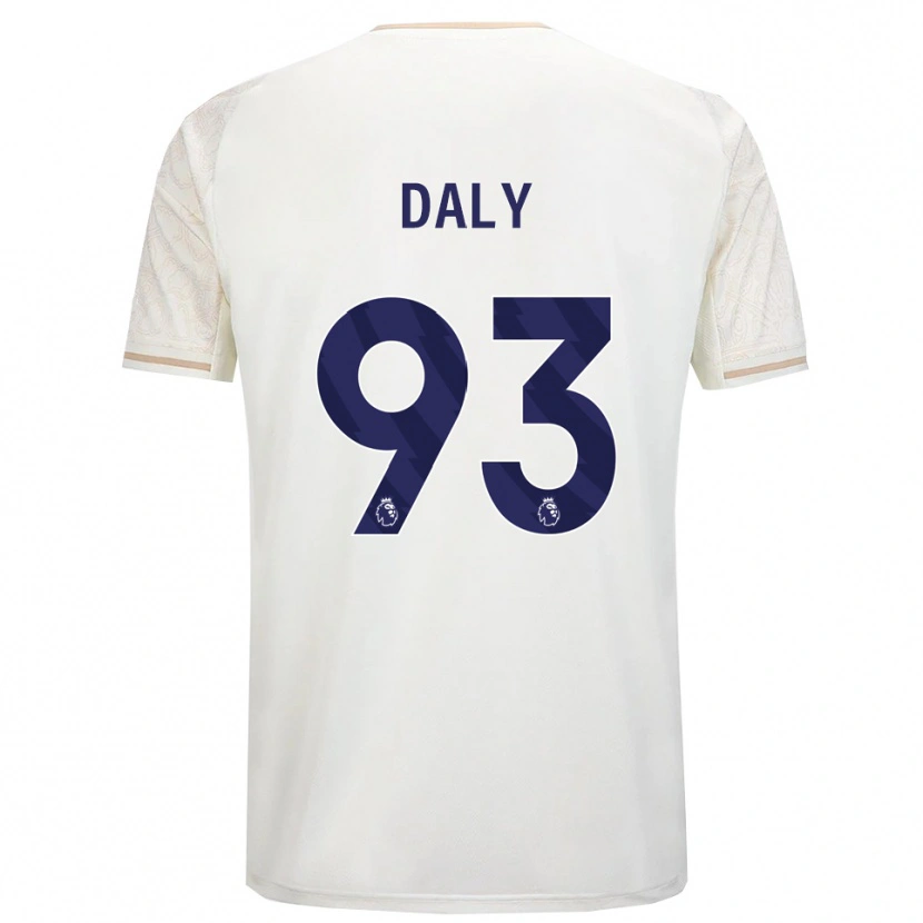 Danxen Uomo Maglia Cormac Daly #93 Bianco Sporco Nero Kit Gara Away 2025/26 Maglietta