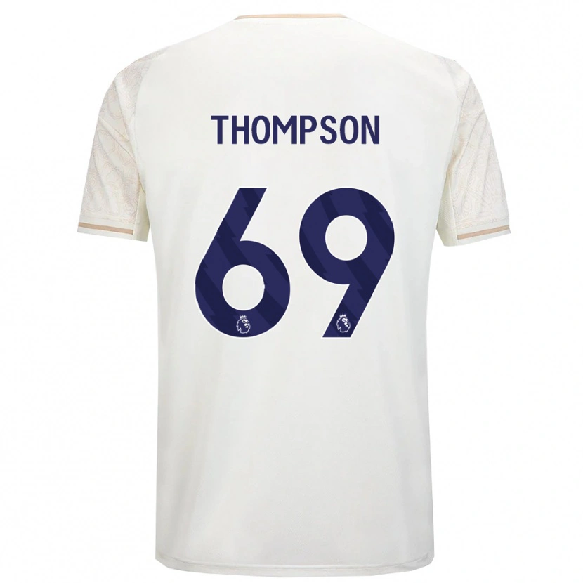 Danxen Uomo Maglia Kalum Thompson #69 Bianco Sporco Nero Kit Gara Away 2025/26 Maglietta