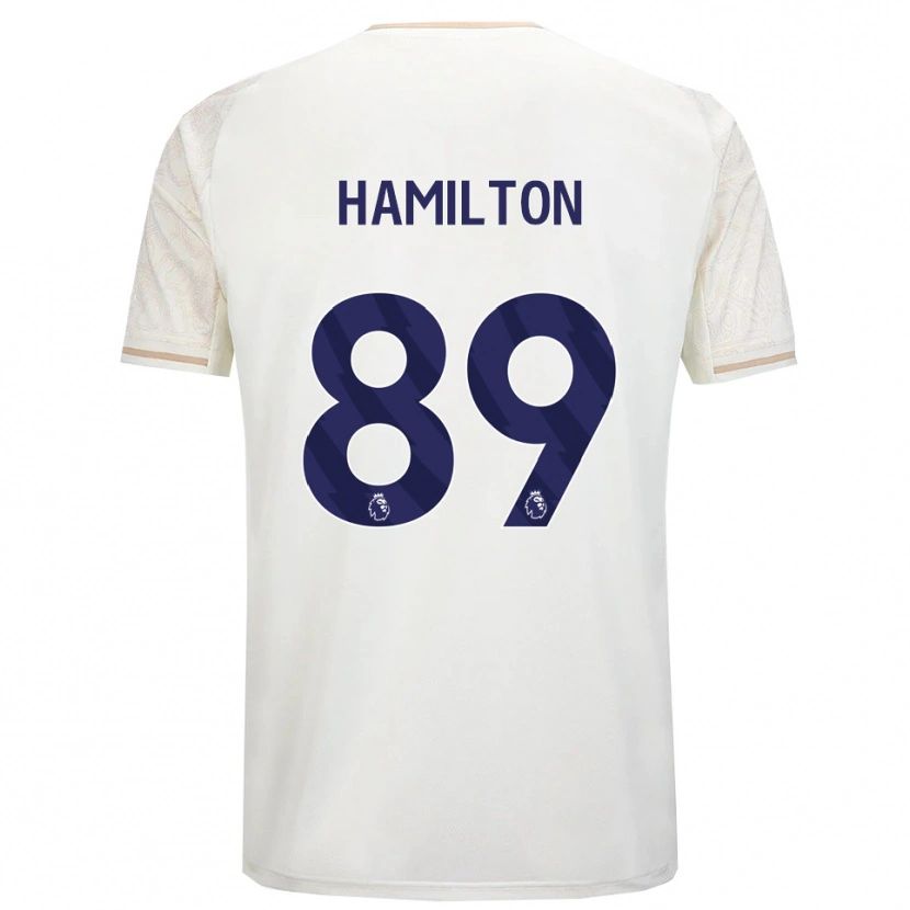 Danxen Uomo Maglia Scott Hamilton #89 Bianco Sporco Nero Kit Gara Away 2025/26 Maglietta
