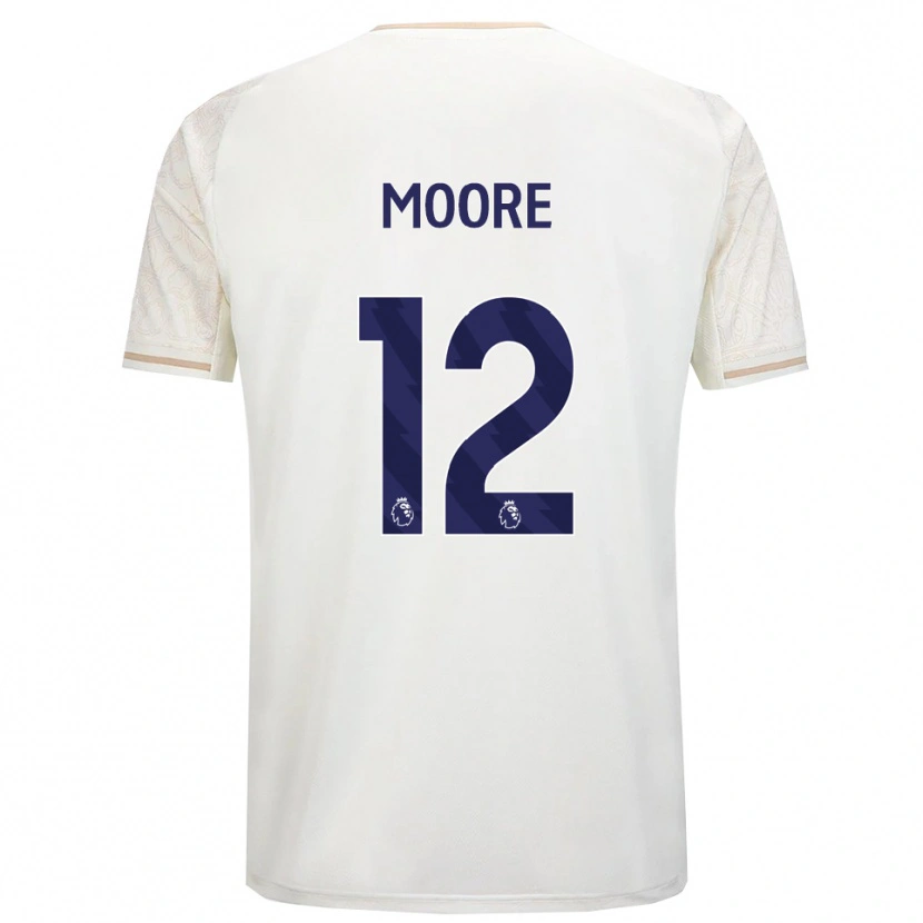Danxen Uomo Maglia Daniel Moore #12 Bianco Sporco Nero Kit Gara Away 2025/26 Maglietta