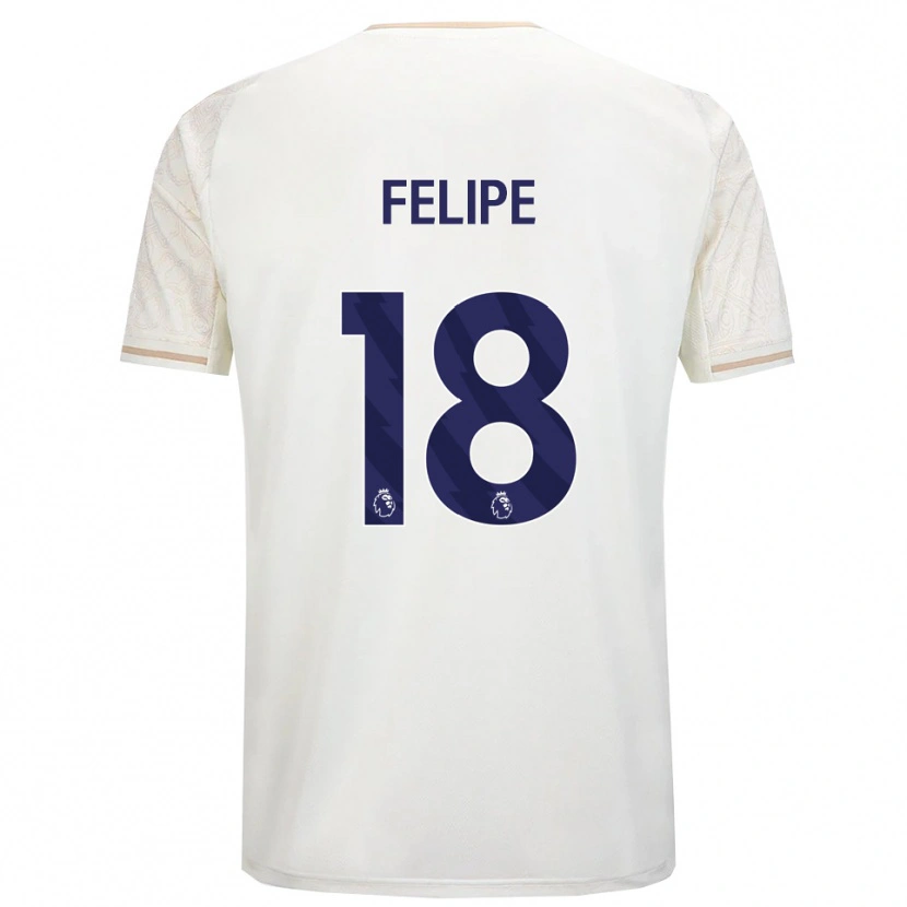 Danxen Uomo Maglia Felipe #18 Bianco Sporco Nero Kit Gara Away 2025/26 Maglietta