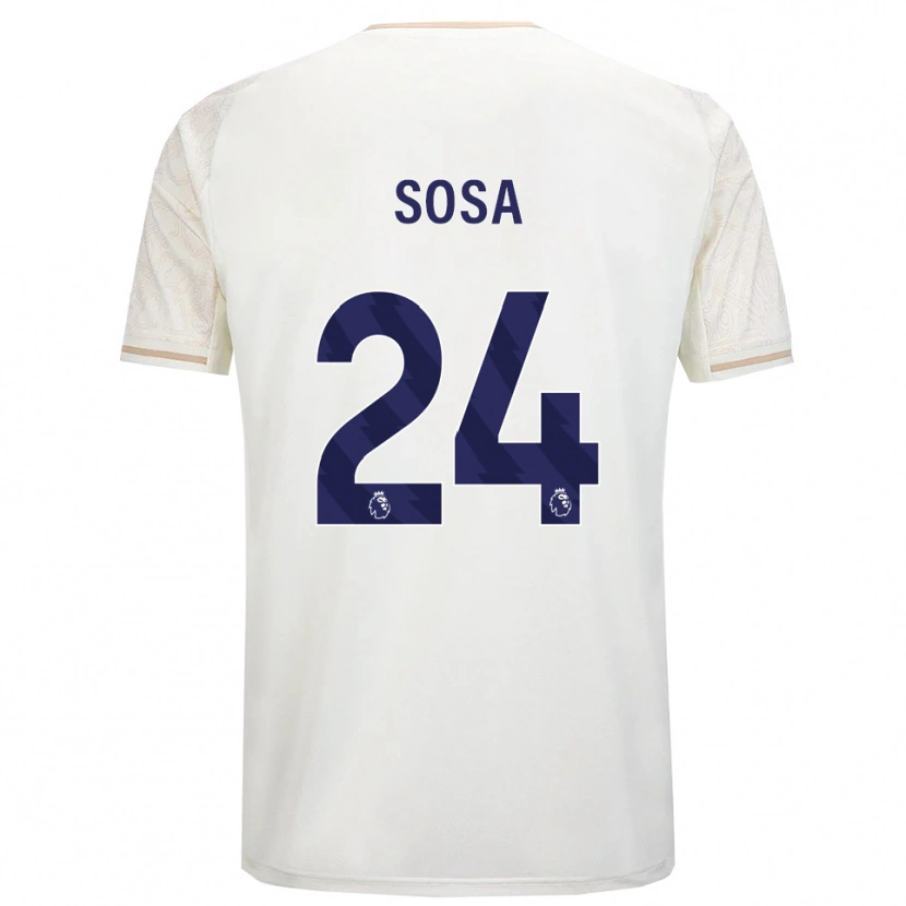 Danxen Uomo Maglia Ramón Sosa #24 Bianco Sporco Nero Kit Gara Away 2025/26 Maglietta