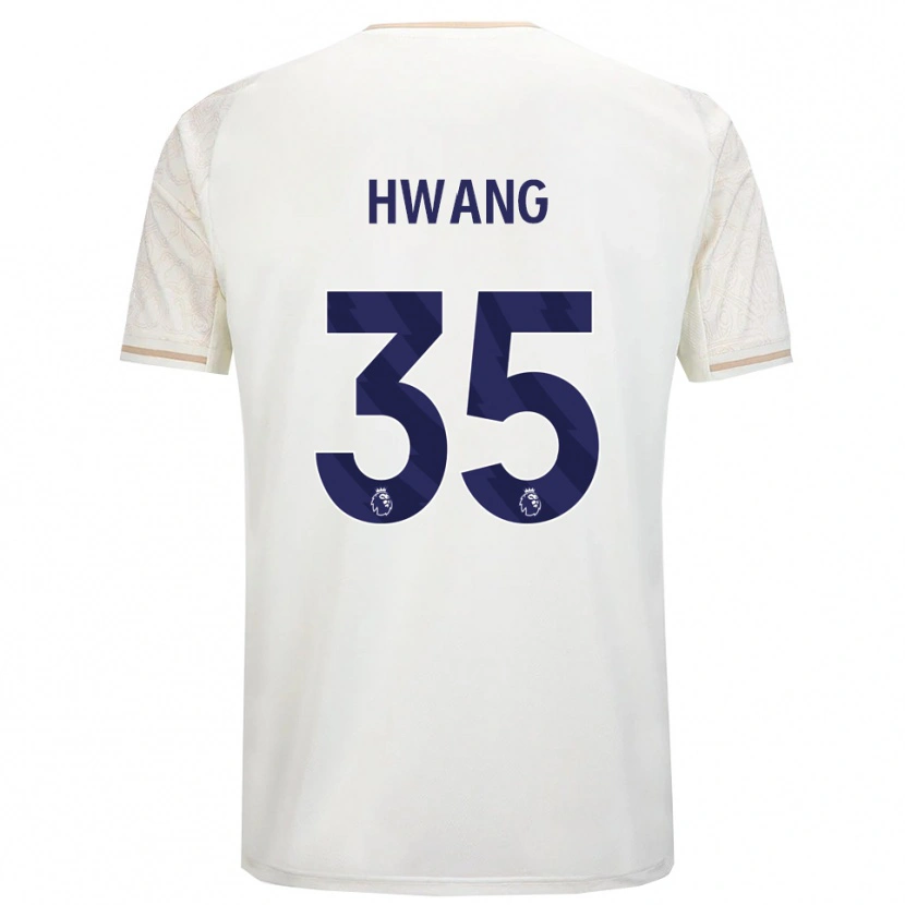 Danxen Uomo Maglia Ui-Jo Hwang #35 Bianco Sporco Nero Kit Gara Away 2025/26 Maglietta