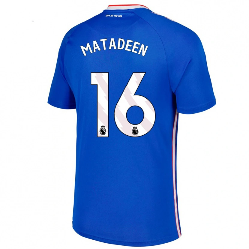 Danxen Uomo Maglia Jay Matadeen #16 Blu Bianco Kit Gara Away 2025/26 Maglietta