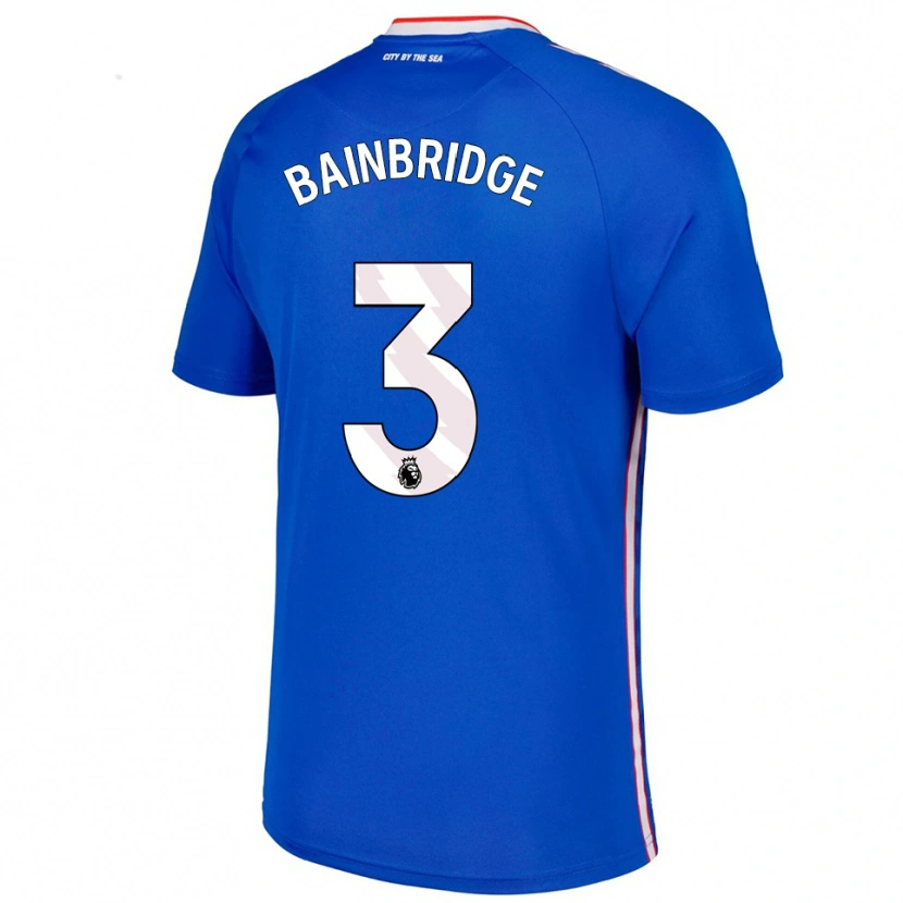 Danxen Uomo Maglia Oliver Bainbridge #3 Blu Bianco Kit Gara Away 2025/26 Maglietta