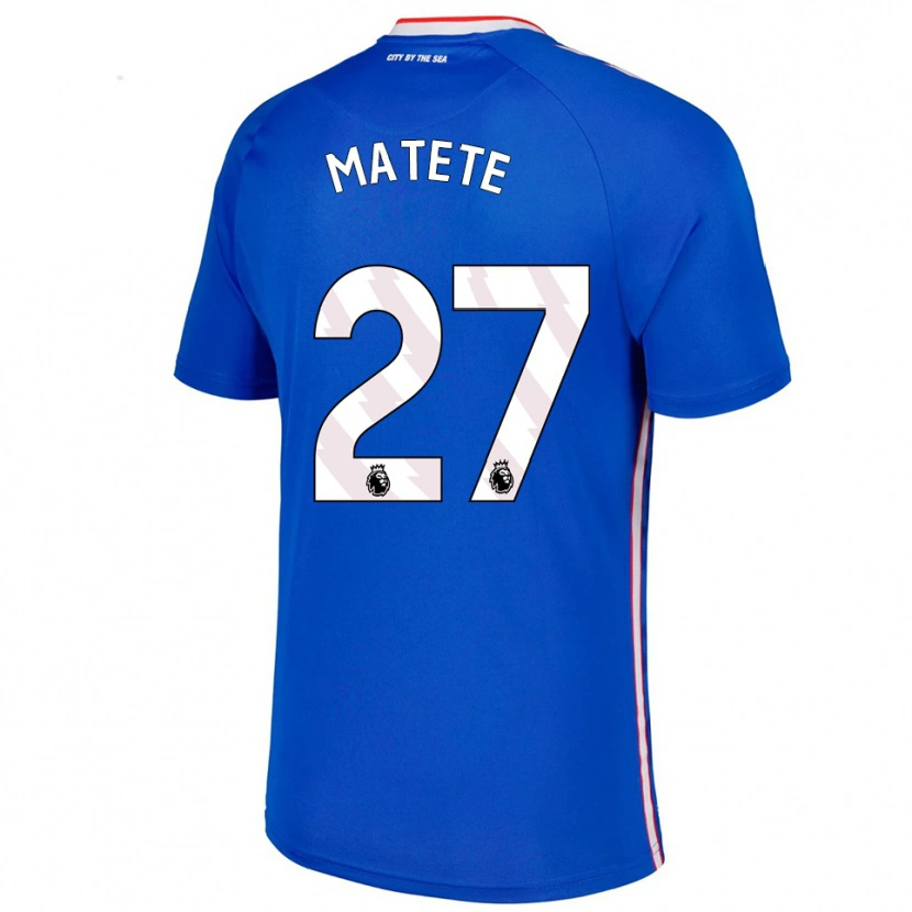 Danxen Uomo Maglia Jay Matete #27 Blu Bianco Kit Gara Away 2025/26 Maglietta