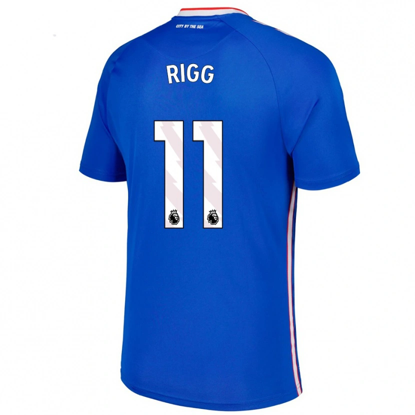 Danxen Uomo Maglia Chris Rigg #11 Blu Bianco Kit Gara Away 2025/26 Maglietta