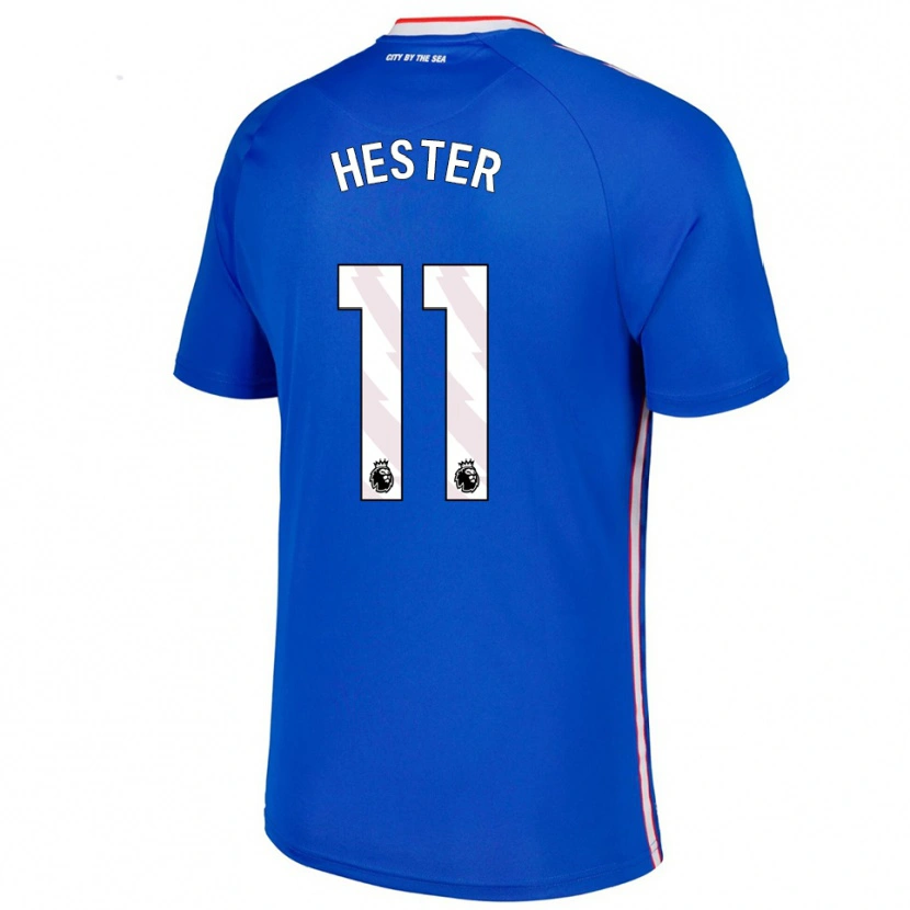 Danxen Uomo Maglia Bayley Hester #11 Blu Bianco Kit Gara Away 2025/26 Maglietta