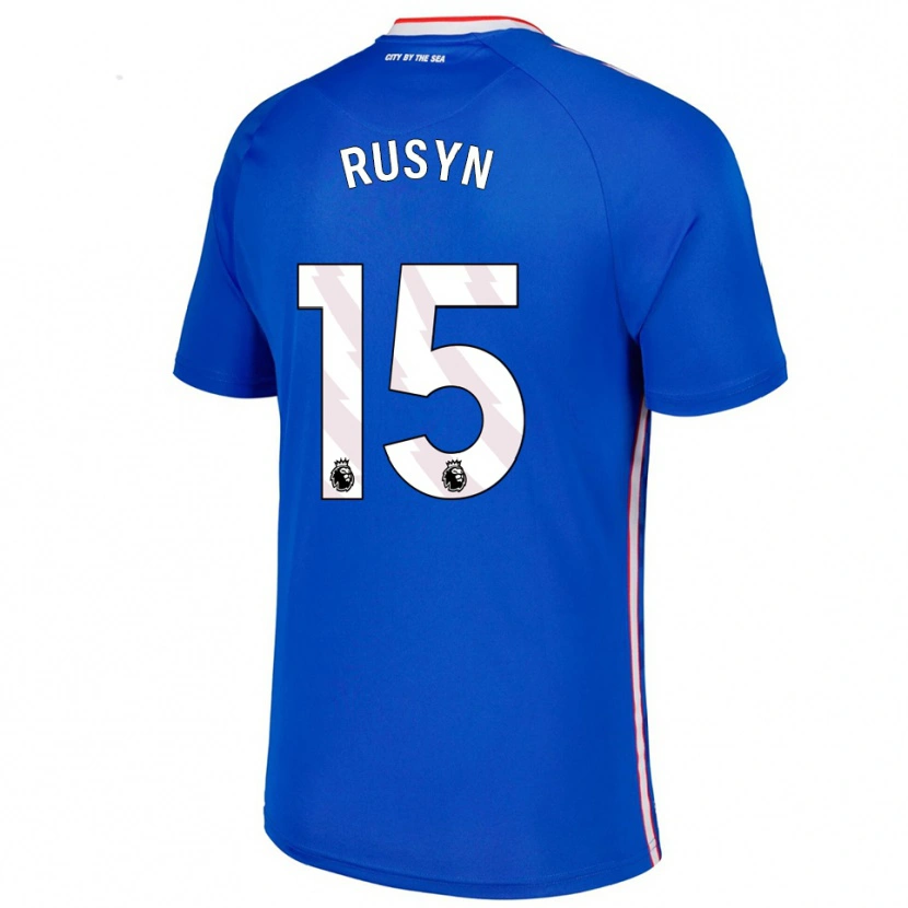 Danxen Uomo Maglia Nazariy Rusyn #15 Blu Bianco Kit Gara Away 2025/26 Maglietta