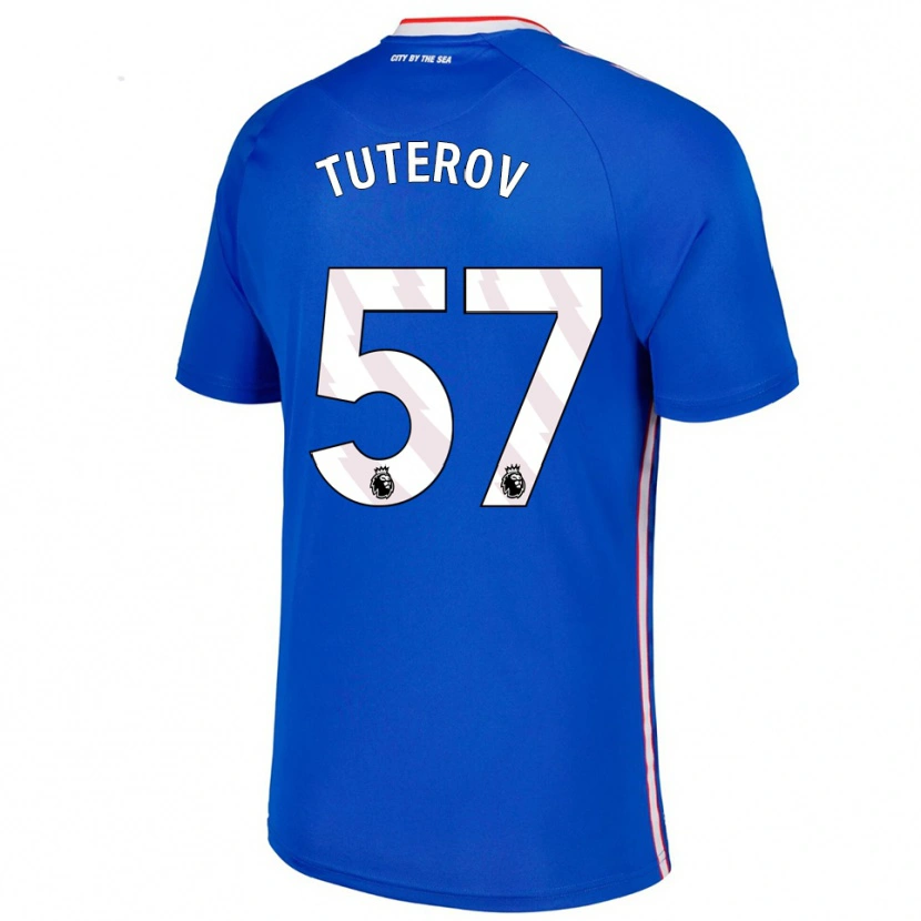 Danxen Uomo Maglia Timur Tuterov #57 Blu Bianco Kit Gara Away 2025/26 Maglietta