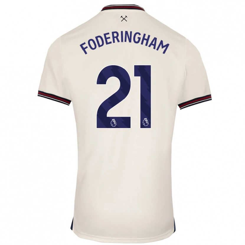 Danxen Uomo Maglia Wes Foderingham #21 Bianco Sporco Kit Gara Away 2025/26 Maglietta