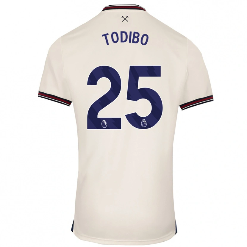 Danxen Uomo Maglia Jean-Clair Todibo #25 Bianco Sporco Kit Gara Away 2025/26 Maglietta