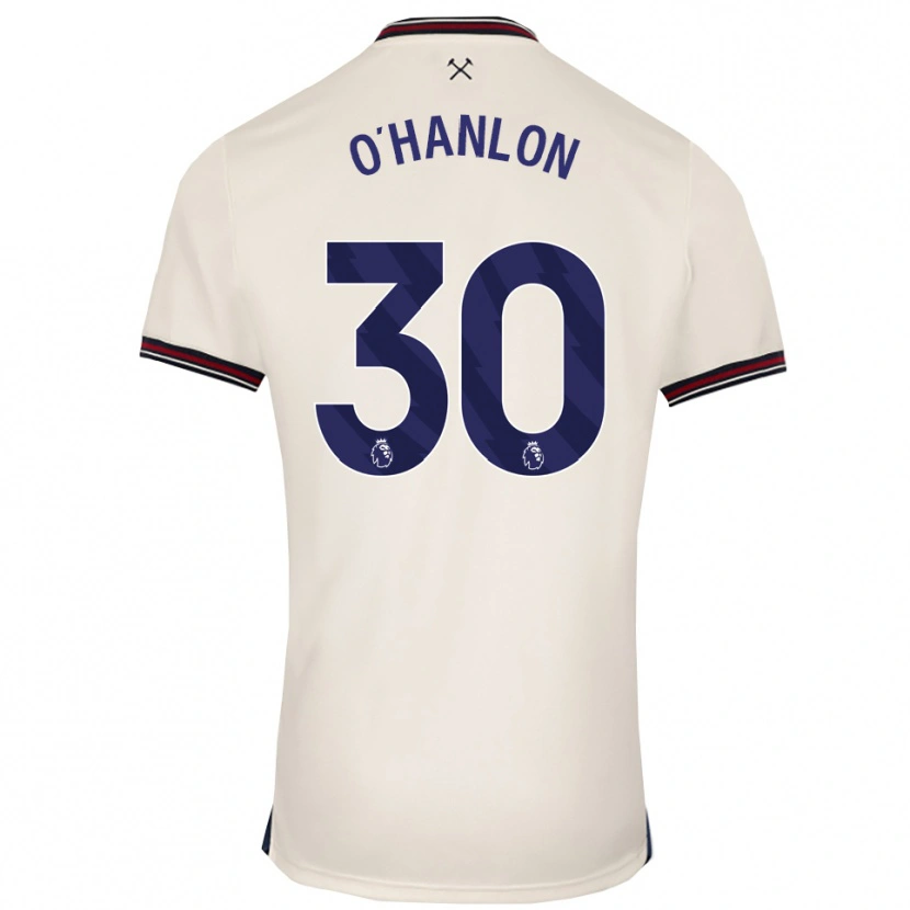 Danxen Uomo Maglia Katie O'hanlon #30 Bianco Sporco Kit Gara Away 2025/26 Maglietta