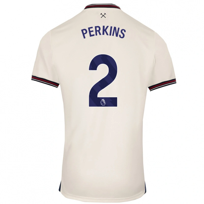Danxen Uomo Maglia Vinnie Perkins #2 Bianco Sporco Kit Gara Away 2025/26 Maglietta
