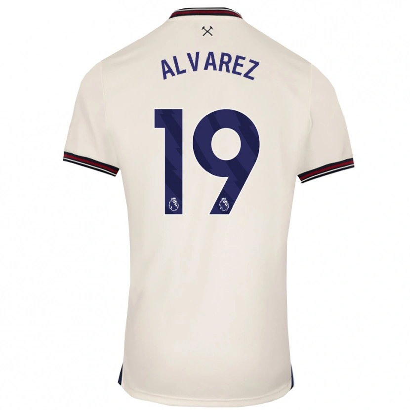 Danxen Uomo Maglia Edson Álvarez #19 Bianco Sporco Kit Gara Away 2025/26 Maglietta