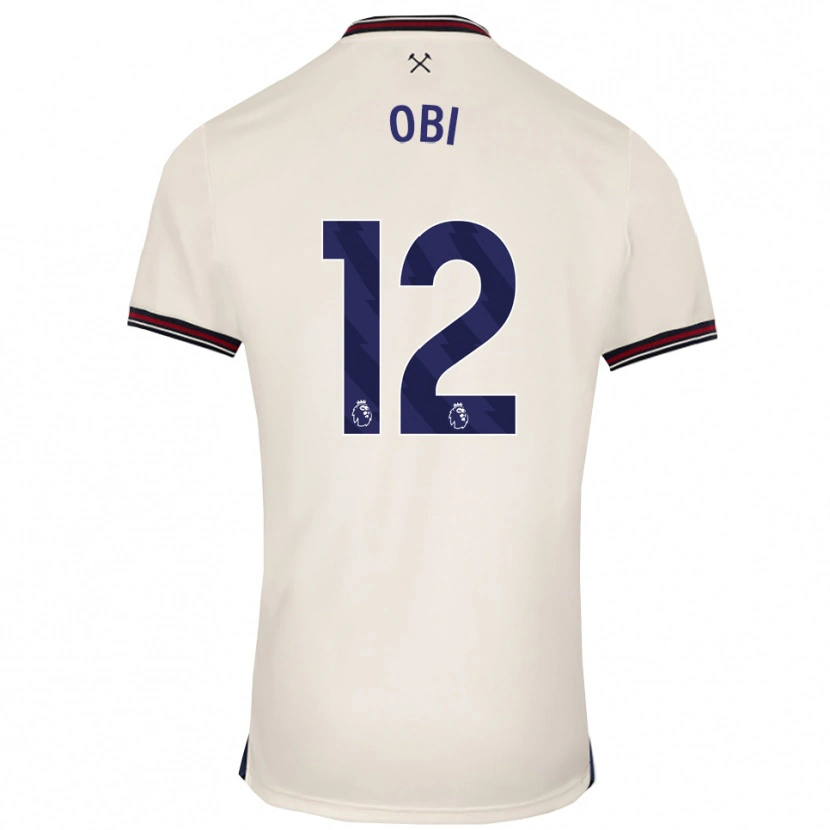 Danxen Uomo Maglia Chuk Obi #12 Bianco Sporco Kit Gara Away 2025/26 Maglietta