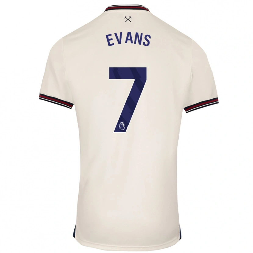Danxen Uomo Maglia Lisa Evans #7 Bianco Sporco Kit Gara Away 2025/26 Maglietta