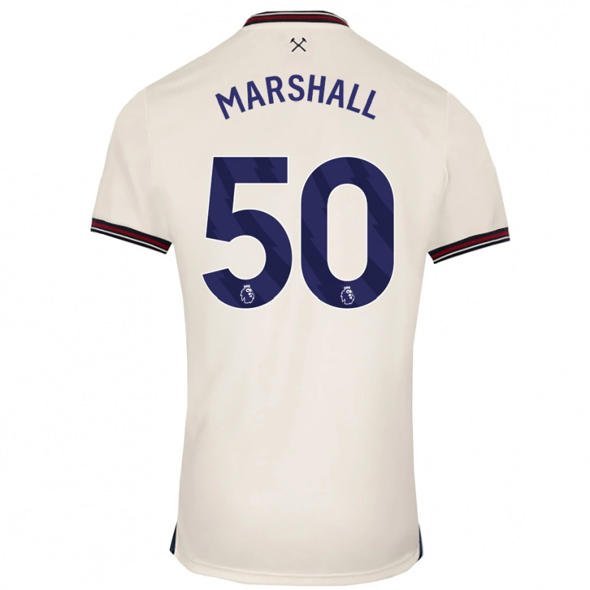 Danxen Uomo Maglia Callum Marshall #50 Bianco Sporco Kit Gara Away 2025/26 Maglietta