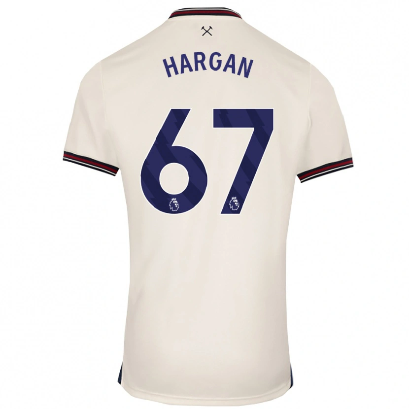 Danxen Uomo Maglia Riley Hargan #67 Bianco Sporco Kit Gara Away 2025/26 Maglietta