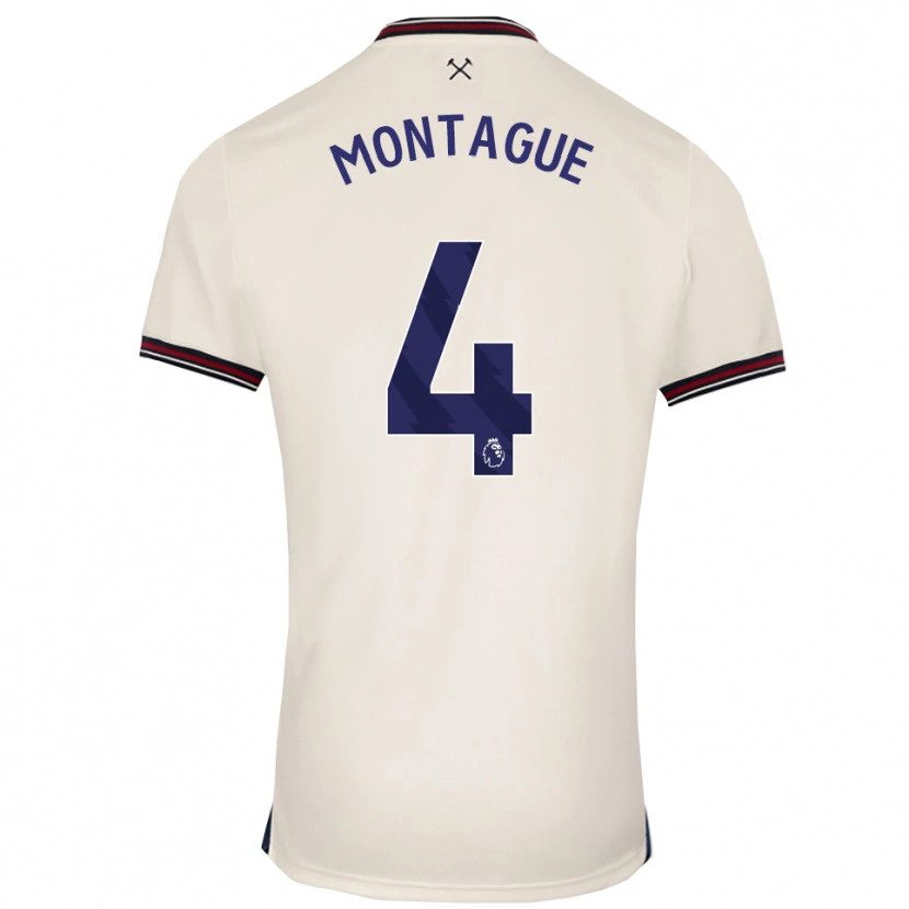 Danxen Uomo Maglia Harry Montague #4 Bianco Sporco Kit Gara Away 2025/26 Maglietta
