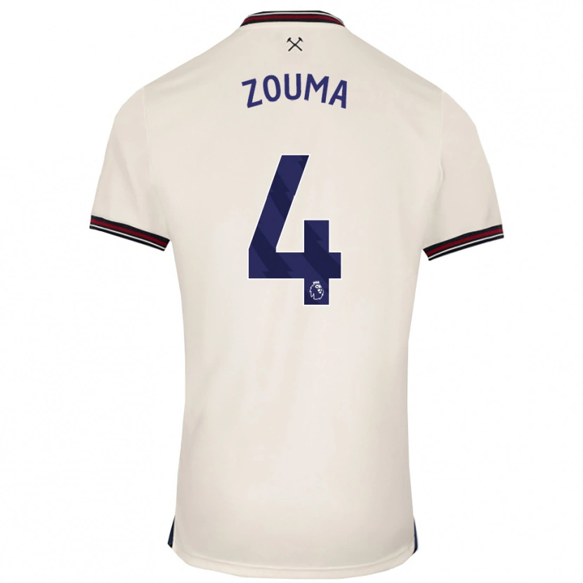 Danxen Uomo Maglia Kurt Zouma #4 Bianco Sporco Kit Gara Away 2025/26 Maglietta