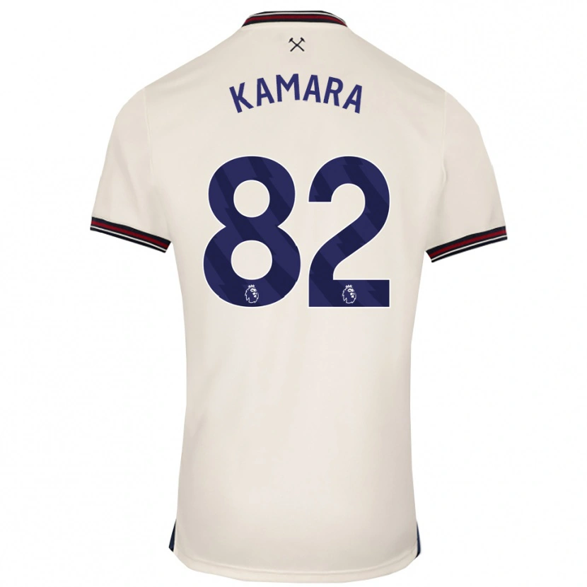 Danxen Uomo Maglia Aaron Kamara #82 Bianco Sporco Kit Gara Away 2025/26 Maglietta