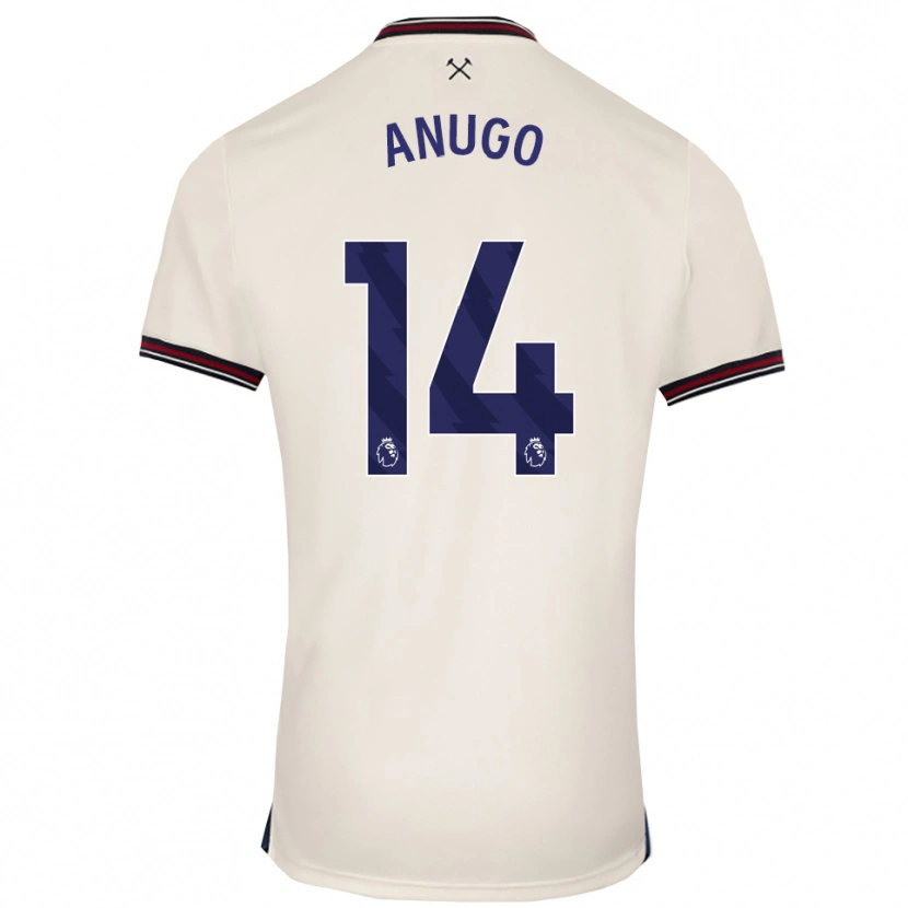 Danxen Uomo Maglia David Anugo #14 Bianco Sporco Kit Gara Away 2025/26 Maglietta