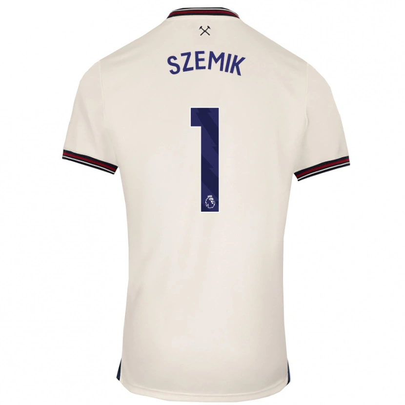 Danxen Uomo Maglia Kinga Szemik #1 Bianco Sporco Kit Gara Away 2025/26 Maglietta