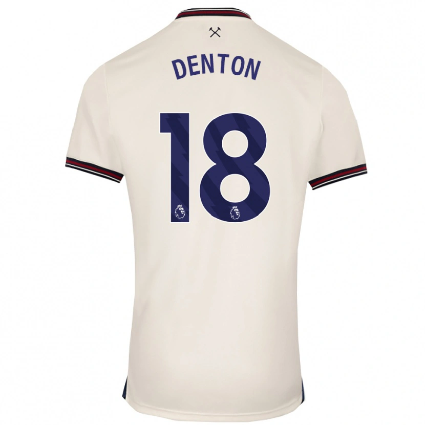 Danxen Uomo Maglia Anouk Denton #18 Bianco Sporco Kit Gara Away 2025/26 Maglietta