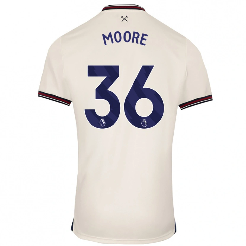 Danxen Uomo Maglia Sean Moore #36 Bianco Sporco Kit Gara Away 2025/26 Maglietta