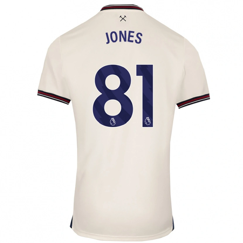 Danxen Uomo Maglia Liam Jones #81 Bianco Sporco Kit Gara Away 2025/26 Maglietta